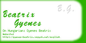 beatrix gyenes business card